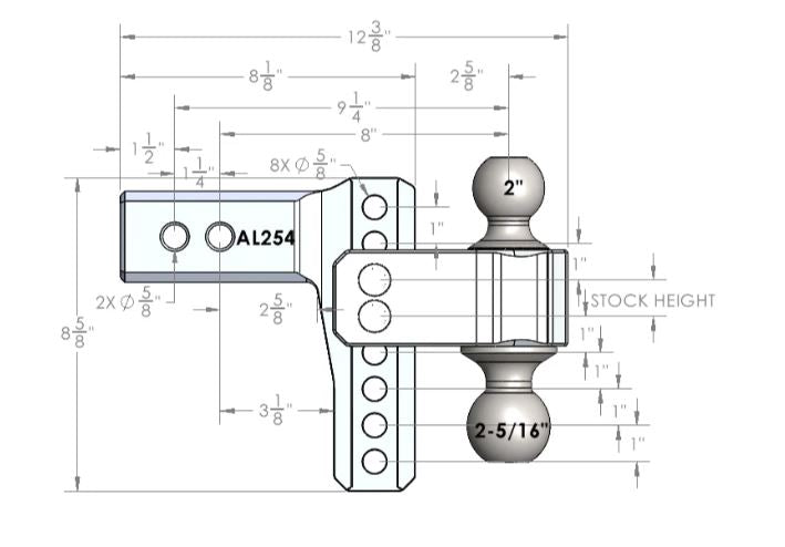 Bulletproof Hitches Al254 Trailer Hitch Ball Mount||al254_6.Jpg||91||bphal254||1736323