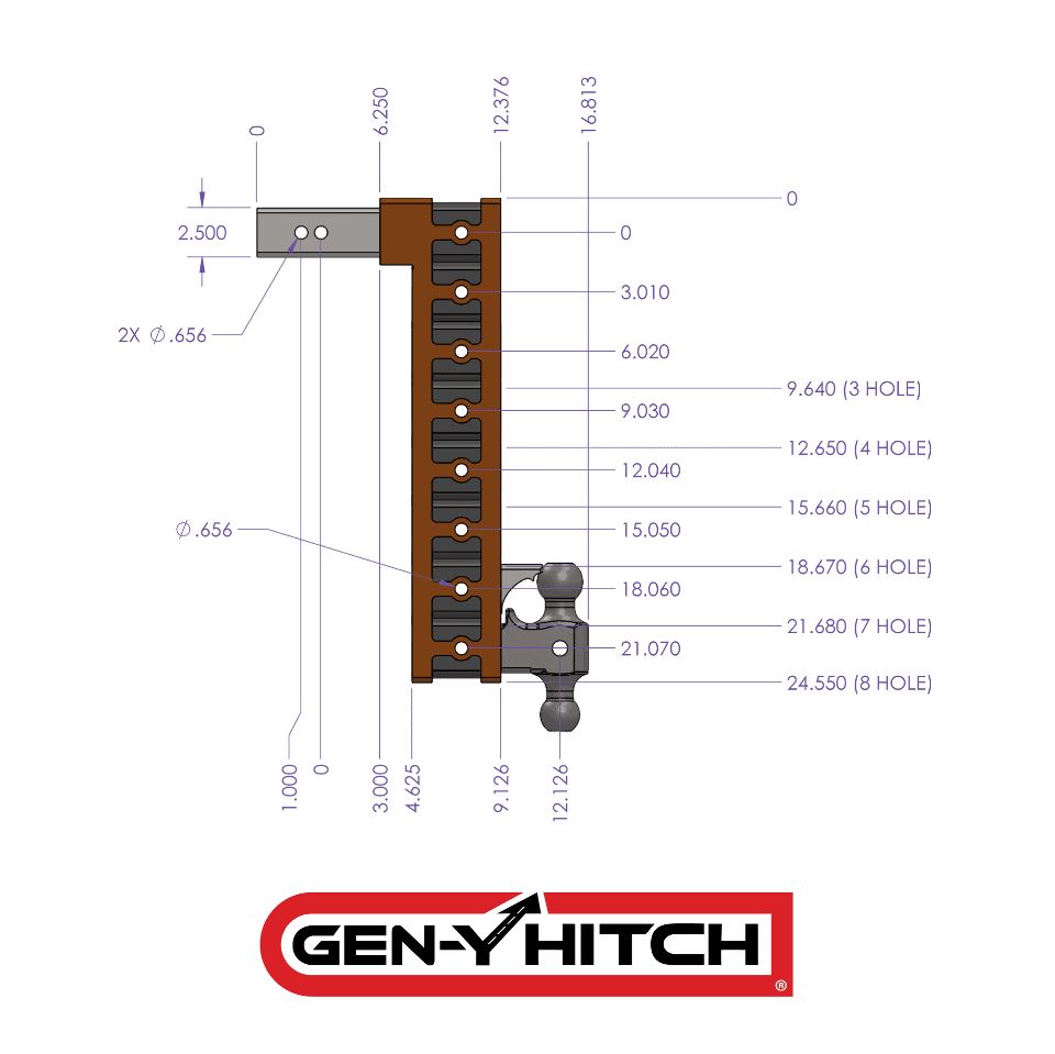 Product of Gen-Y Hitch GH-613 Receiver Trailer Hitch Ball Mount