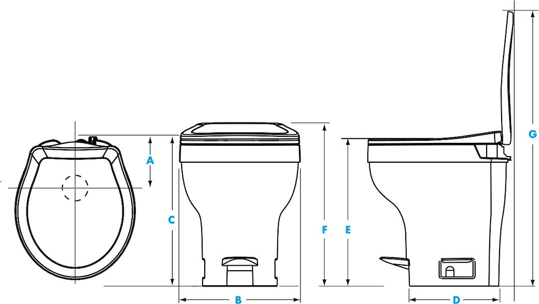 Product of Thetford 31835 Permanent Full Bowl Flush Toilet , 17-1/2 Inch
