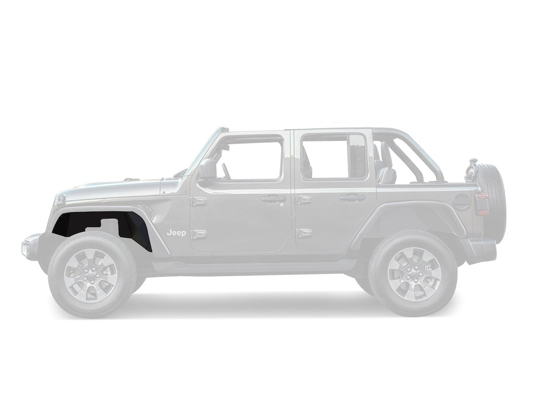 Product of Black Horse Offroad TFFJL4F Non-Exposed Fasteners Black Fender Flare - Set Of 2