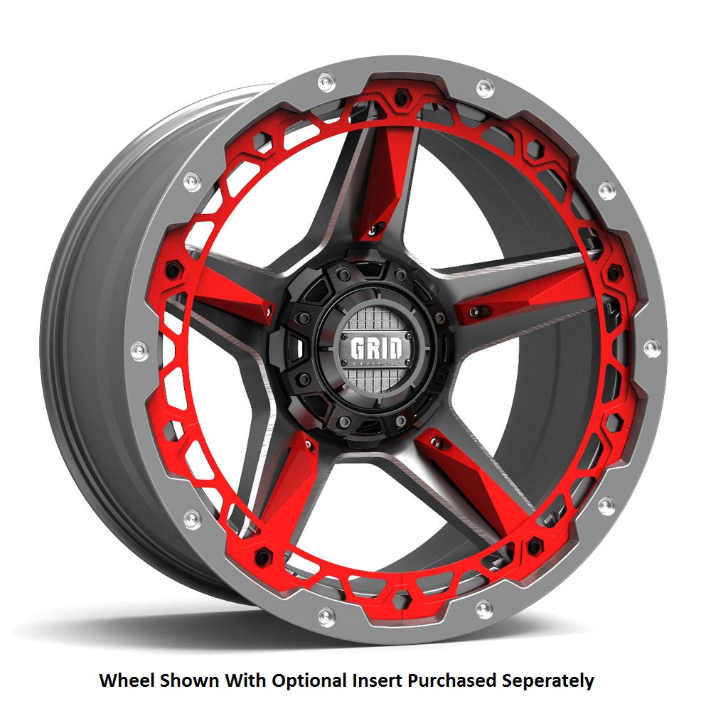 Product of Grid Wheels 18x9 Black With Natural Accents Wheel - 5x5.00 Bolt Pattern