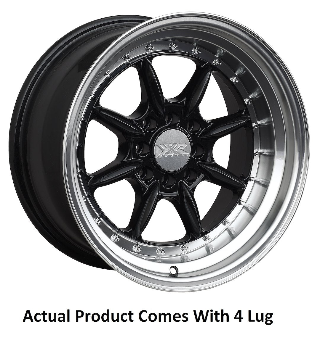 Product of Primax Wheel 15x8 Black With Natural Lip Wheel - 4x3.94 Bolt Pattern