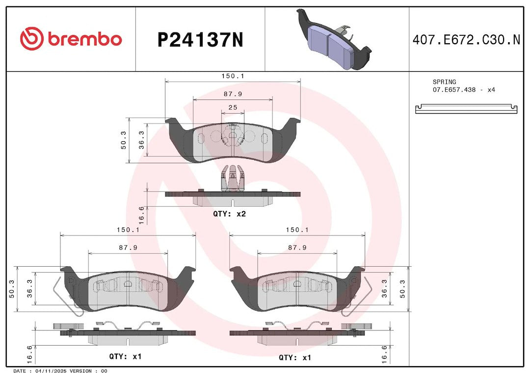 Brembo P24137n Brake Pad||p24137n_2.Jpg||86||brmp24137n||2091690