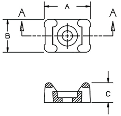 Pacer Marine Ctm3s10bk-100 Wire Tie Mounting Base||screw-Down-Mounts-Diagram.Png||86||pcrctm3s10bk||2258018