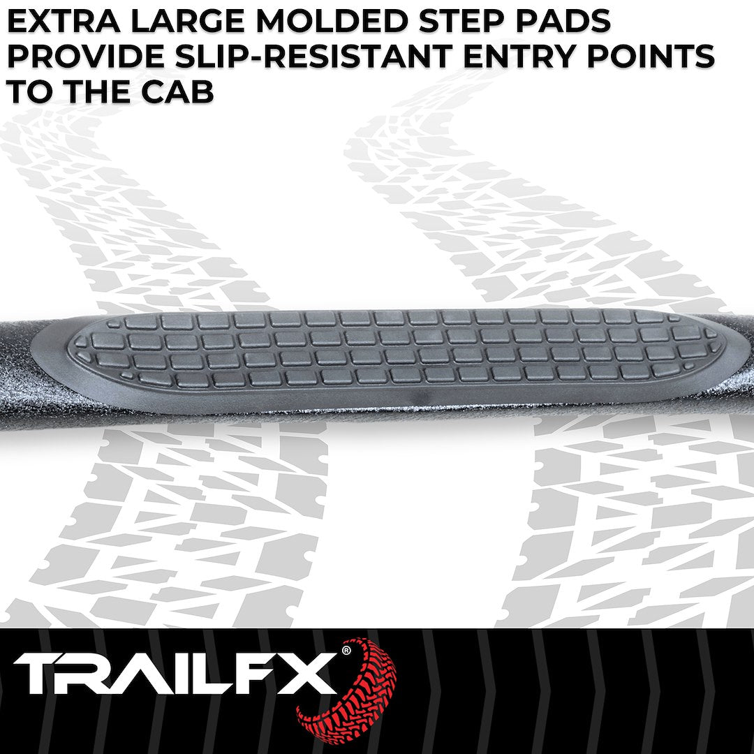 Product of TrailFX A0056T TFX Round Tube Side Steps Nerf Bar With Surface Steps