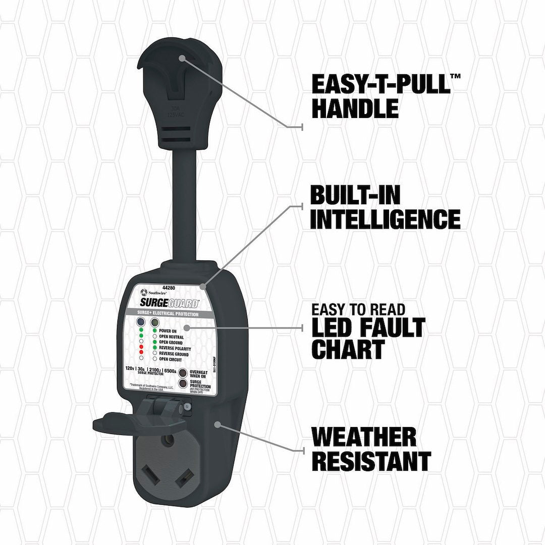 Product of SouthWire Corp. 44280 120 Volt 30 Amp Surge Protector