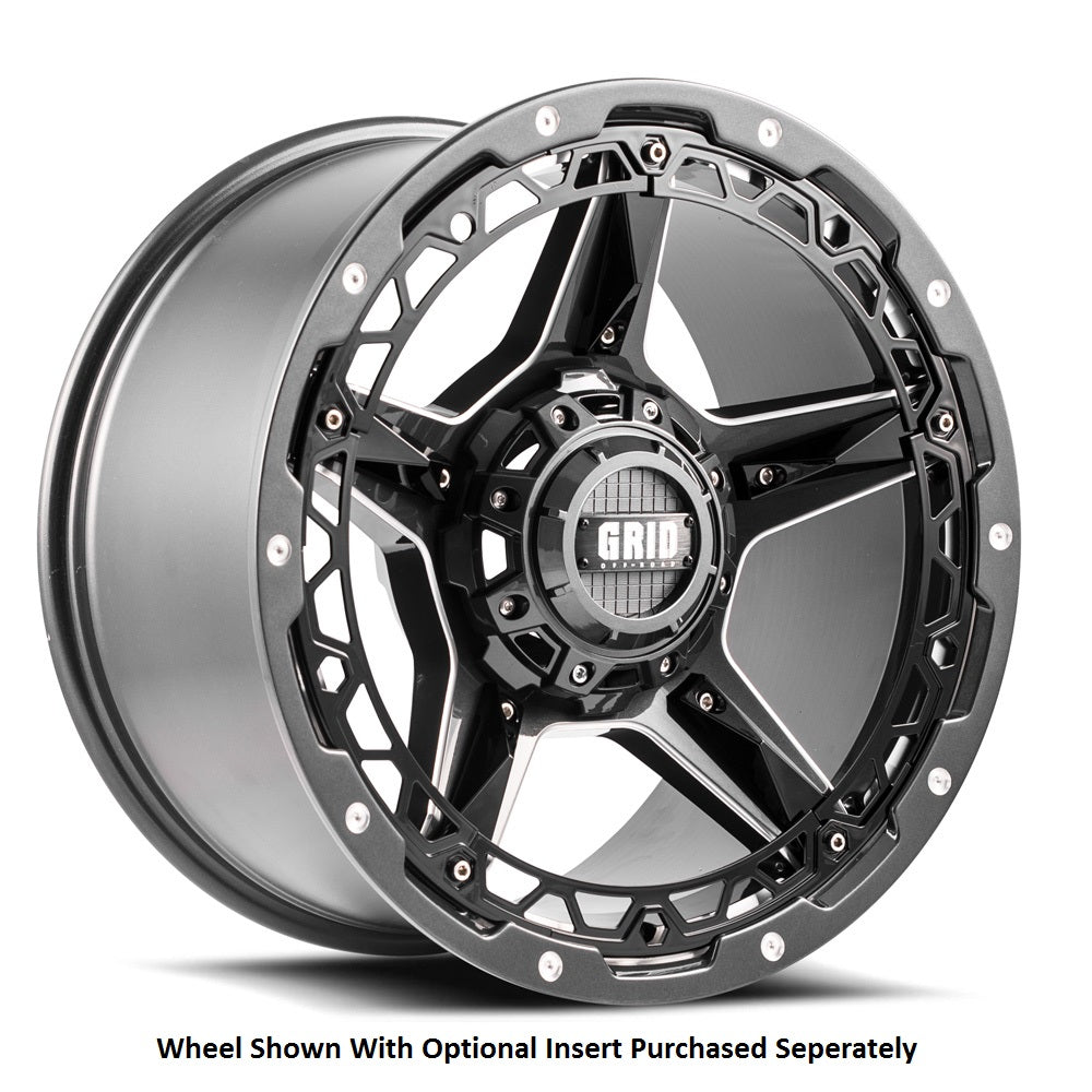 Product of Grid Wheels 18x9 Black With Natural Accents Wheel - 5x5.00 Bolt Pattern