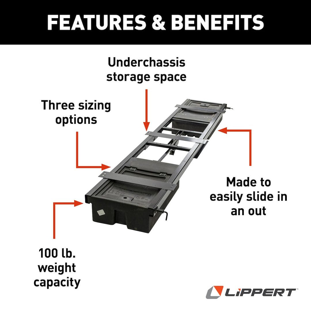 Product of Lippert Components 175180 Under Chassis Storage System