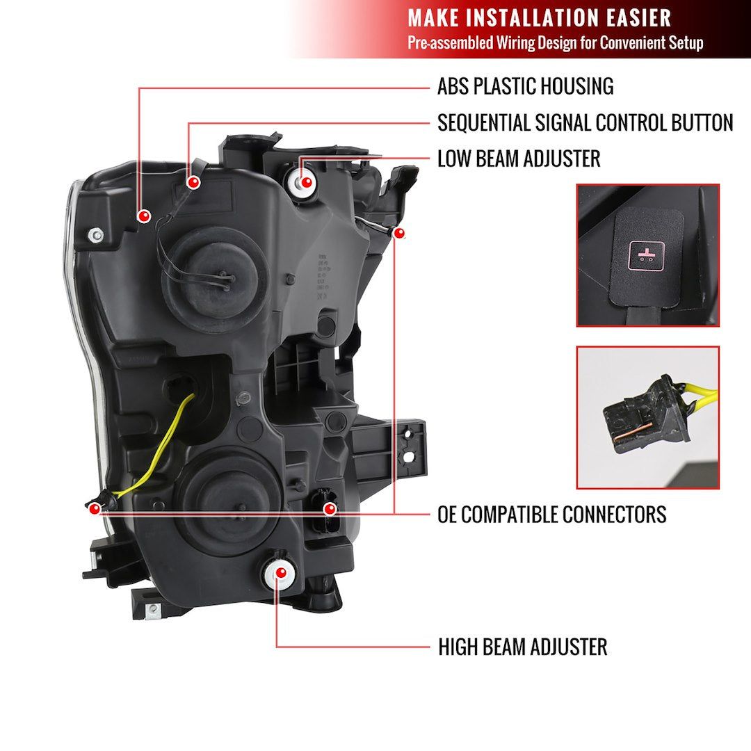 Spec-D Tuning 2lhp-F15015jm-Sq-Rs Headlight Assembly||||88||sdt5015jmsqrs||1918869