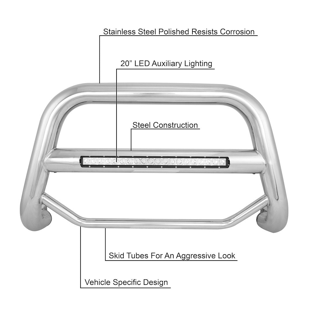 Product of Black Horse Offroad MAB-NIA1802S Bull Bar  with skid plate