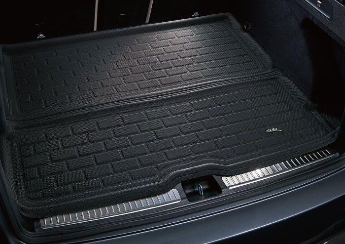 Product of 3D Mats M1TL0171309 Black Thermoplastic Rubber Of Carbon Fiber Texture Rear Top Cargo Area Cargo Area Liner