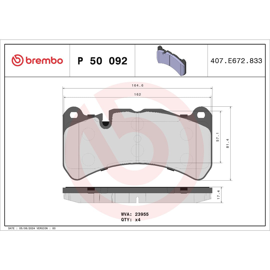 Brembo P50092 Brake Pad||p50092_Drw.Jpg||87||brmp50092||1753513
