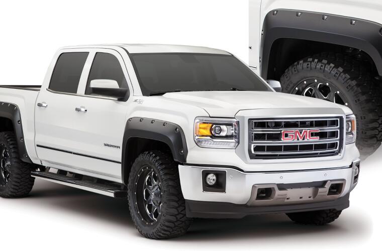 Product of Bushwacker 40974-02 Pocket Style/ Exposed Fasteners Black Fender Flare - Set Of 4