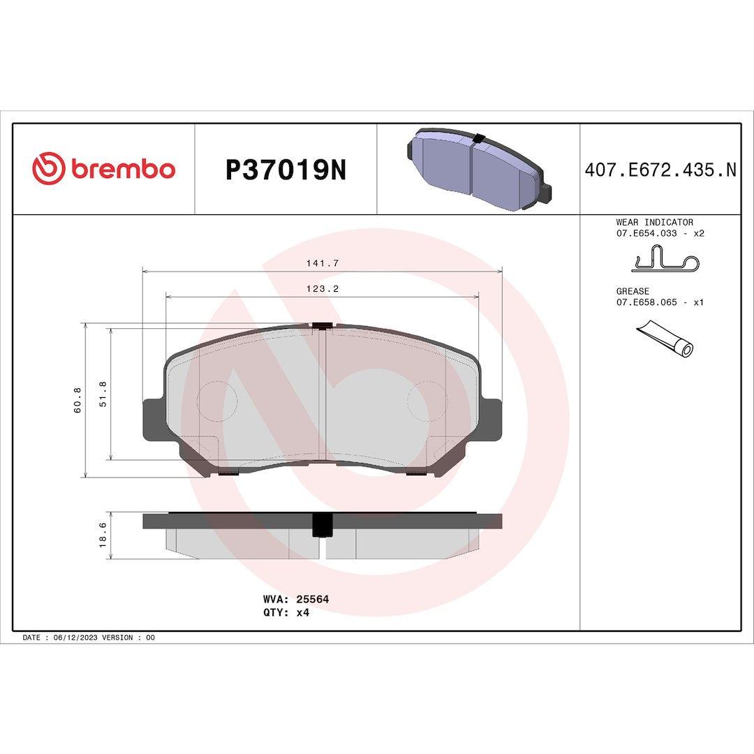 Brembo P37019n Brake Pad||p37019n_Drw.Jpg||89||brmp37019n||1753133