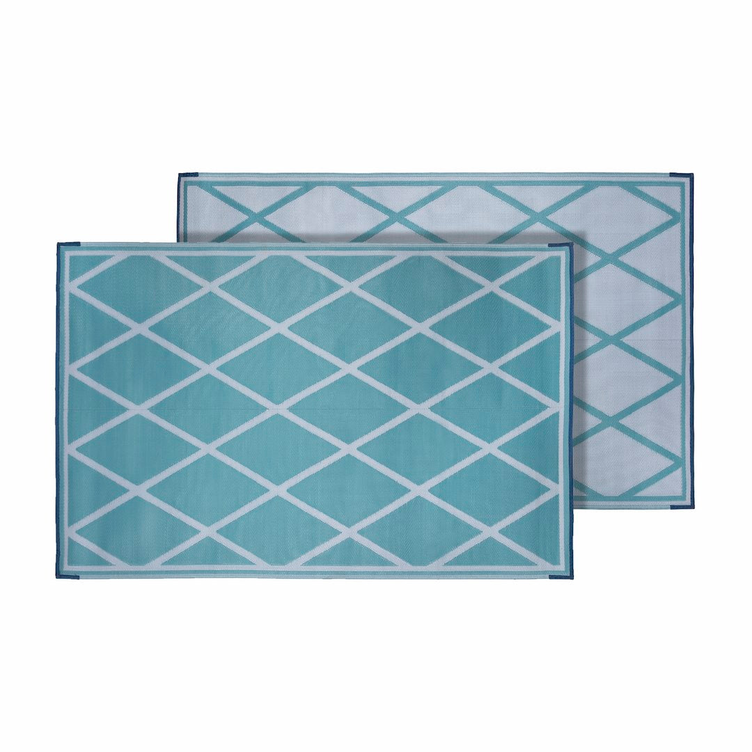 Faulkner 68901 Patio Mat||flk_68901_Patio Mat_Diamond_Turquoise-White_Front-Back.Jpg||85||flk68901||1106932