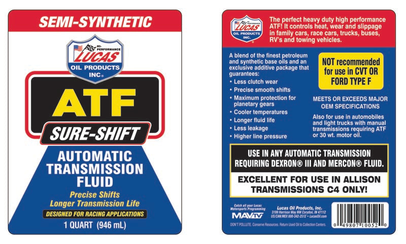 Product of Lucas Oil 10052 Auto Trans Fluid
