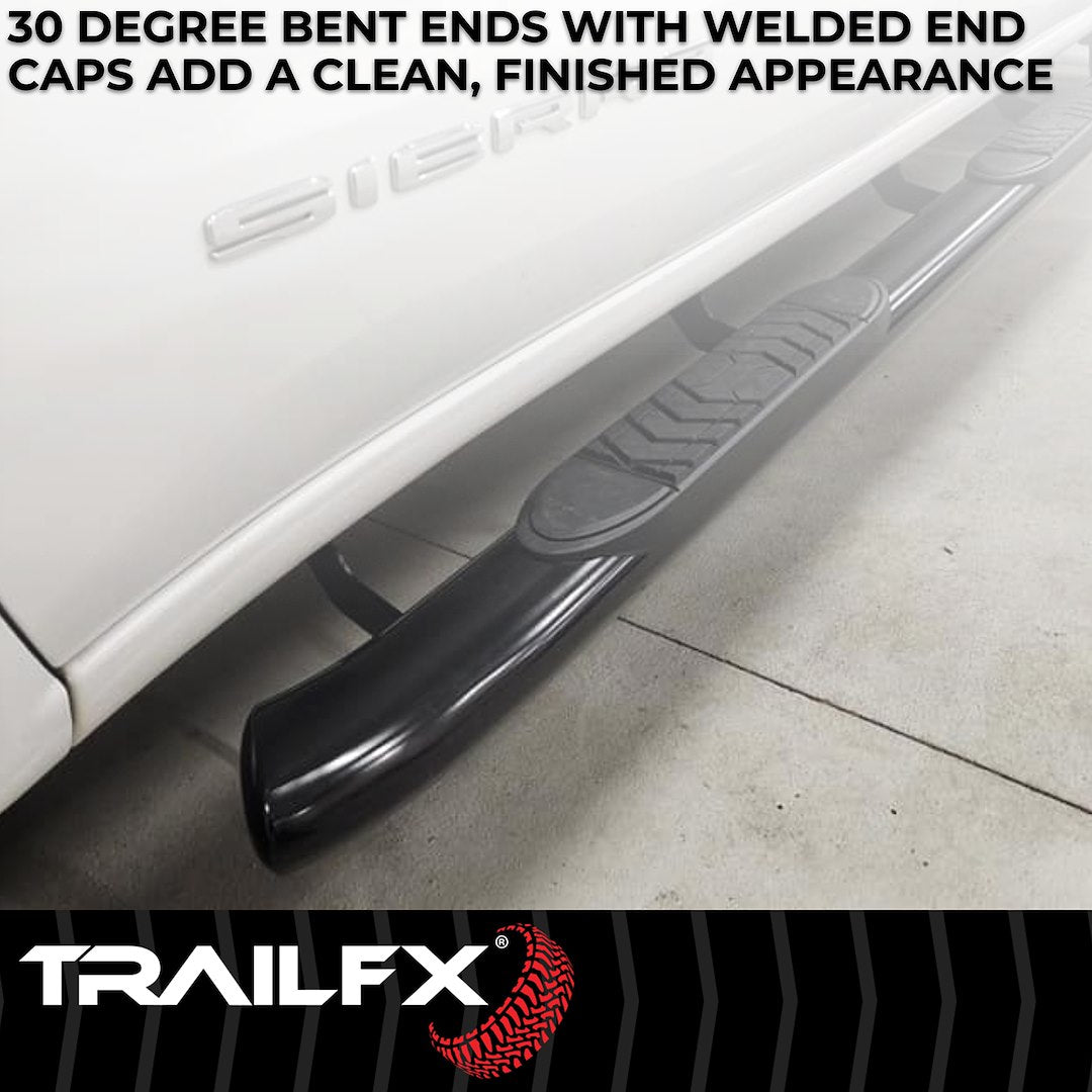 Product of TrailFX A7081B TFX 5" Oval Bent Side Bars Nerf Bar With Surface Steps