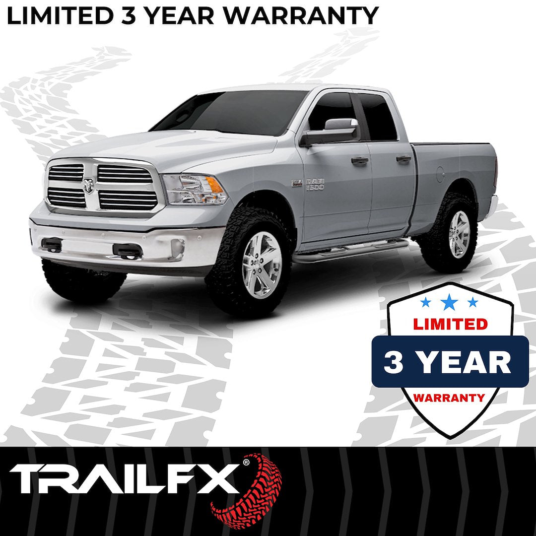 Product of TrailFX A0032B TFX Round Tube Side Steps Nerf Bar With Surface Steps