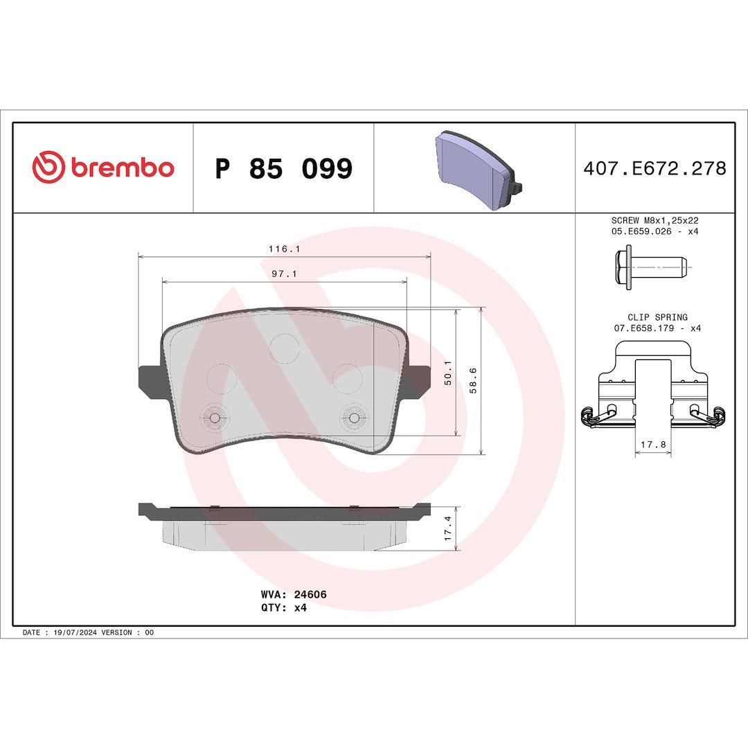 Brembo P85099 Brake Pad||p85099_Drw.Jpg||87||brmp85099||1754333