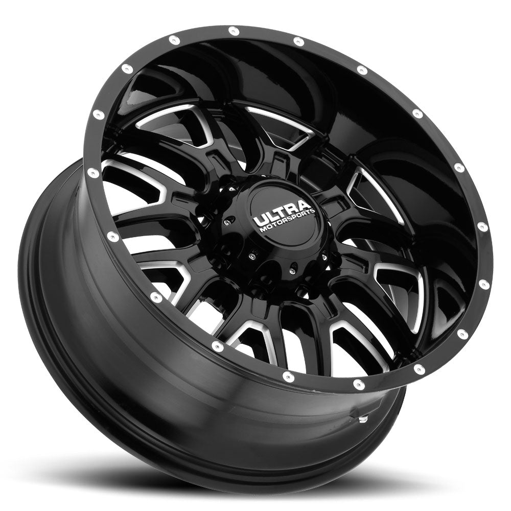 Product of Ultra Wheel 22x12 Black With Natural Accents Wheel - 8x6.50 Bolt Pattern