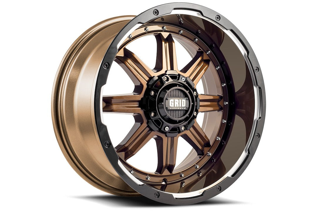Product of Grid Wheels 18x9 Bronze With Black Lip Wheel - 5x5.90 Bolt Pattern