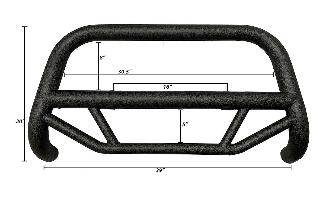 Product of Black Horse Offroad MBT-MF512 Bull Bar Black Textured 2-1/2 Inch No with skid plate