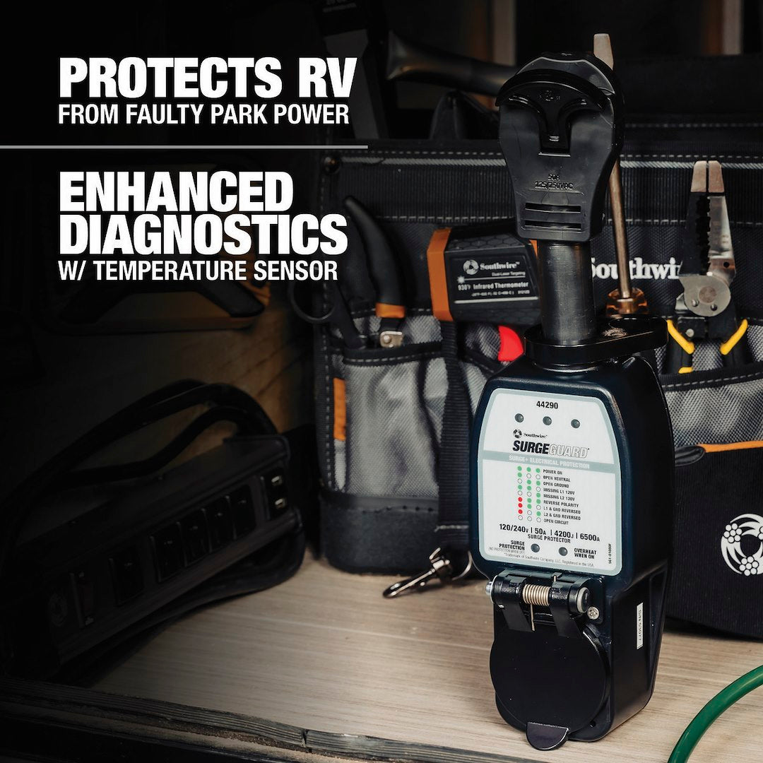 Product of SouthWire Corp. 44290 120/ 240 Volt 50 Amp Surge Protector