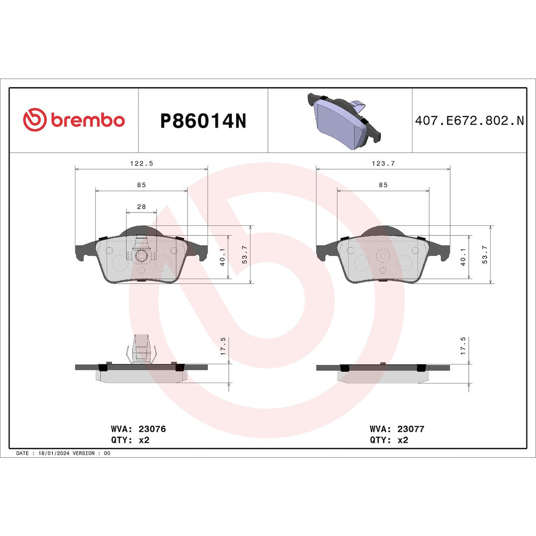 Brembo P86014n Brake Pad||p86014n_Drw.Jpg||87||brmp86014n||1754492