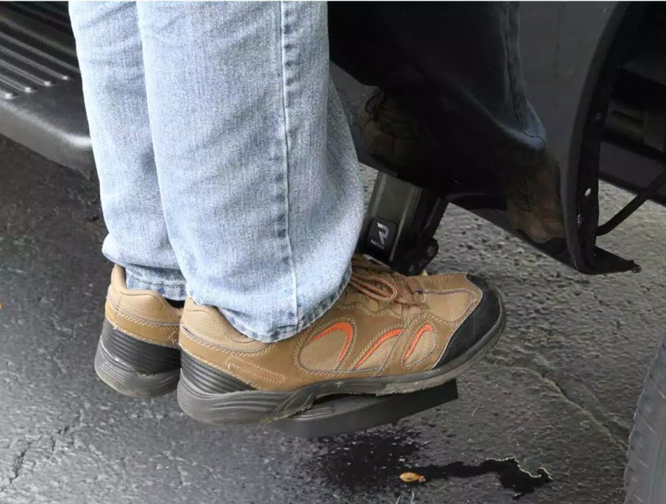 Product of Amp Research 75410-01A Black Powder Coated Aluminum Truck Step