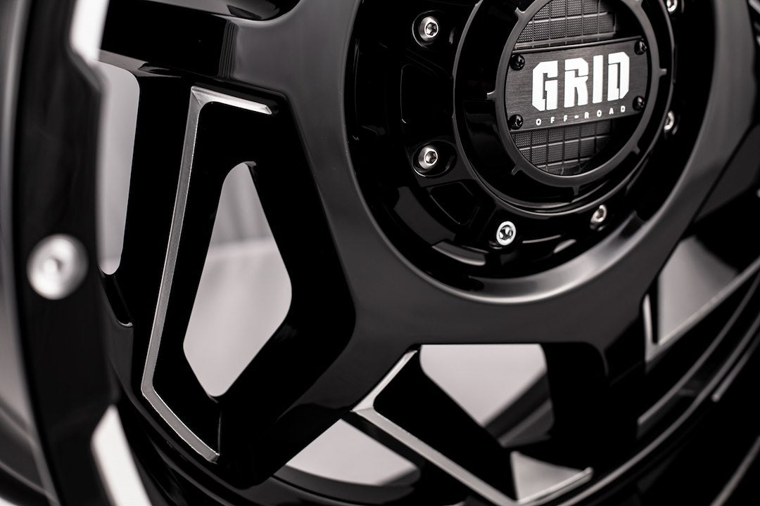 Product of Grid Wheels 24x14 Black With Natural Accents Wheel - 6x5.31 Bolt Pattern