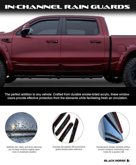 Product of Black Horse Offroad 1494806IN Inside Channel Rainguard