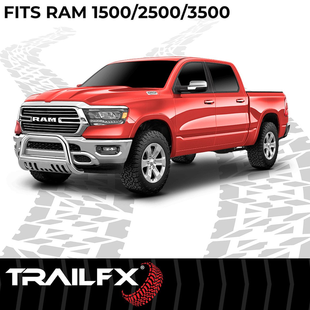 Product of TrailFX 8923342 Bull Bar Polished 3 Inch Yes with skid plate
