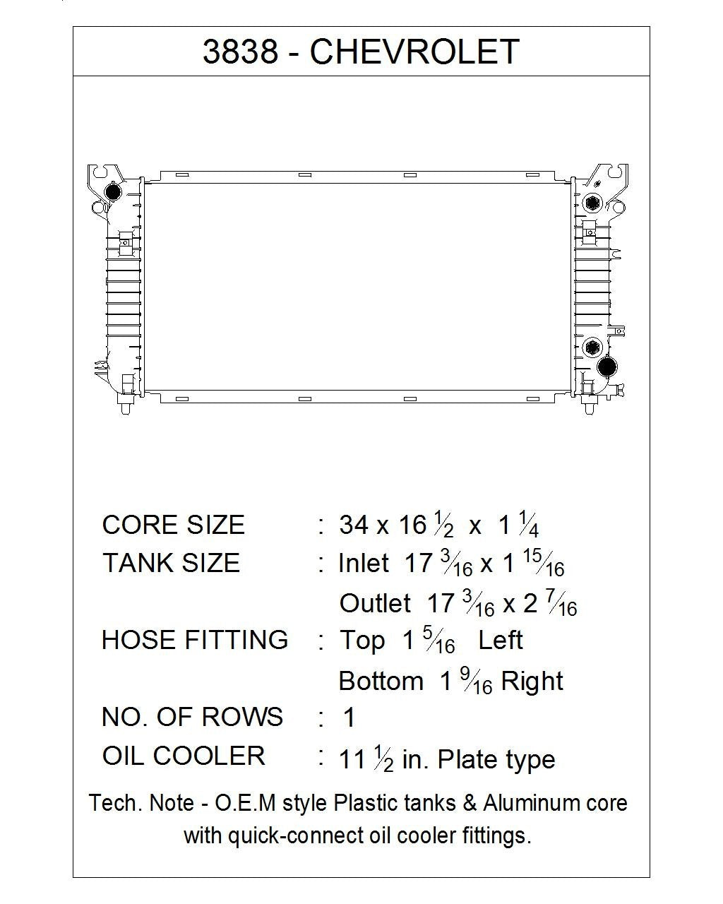 Product of Csf 3838 Radiator