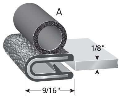Trim-Lok 3100b3x1/8a-25 Multi Purpose Weather Stripping||3100b3x18a_1.Jpg||86||t4l310018a25||1293032