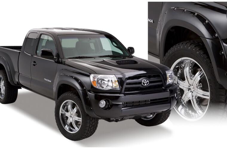 Product of Bushwacker 31920-02 Pocket Style/ Exposed Fasteners Black Fender Flare - Set Of 4