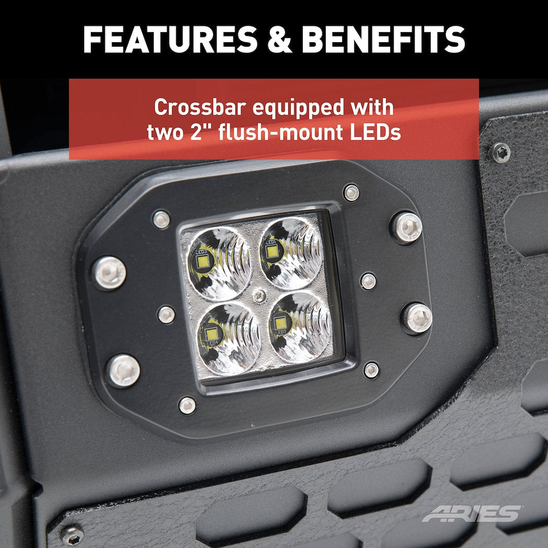 Product of Aries 2163102 Bull Bar Black Carbide Powder Coated 5-1/2 Inch Yes with skid plate