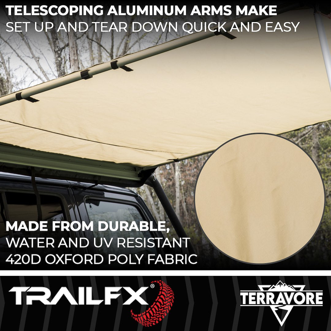 Product of TrailFX AWN003 SUV/Pickup Overlanding Manual Awning , Tan Solid