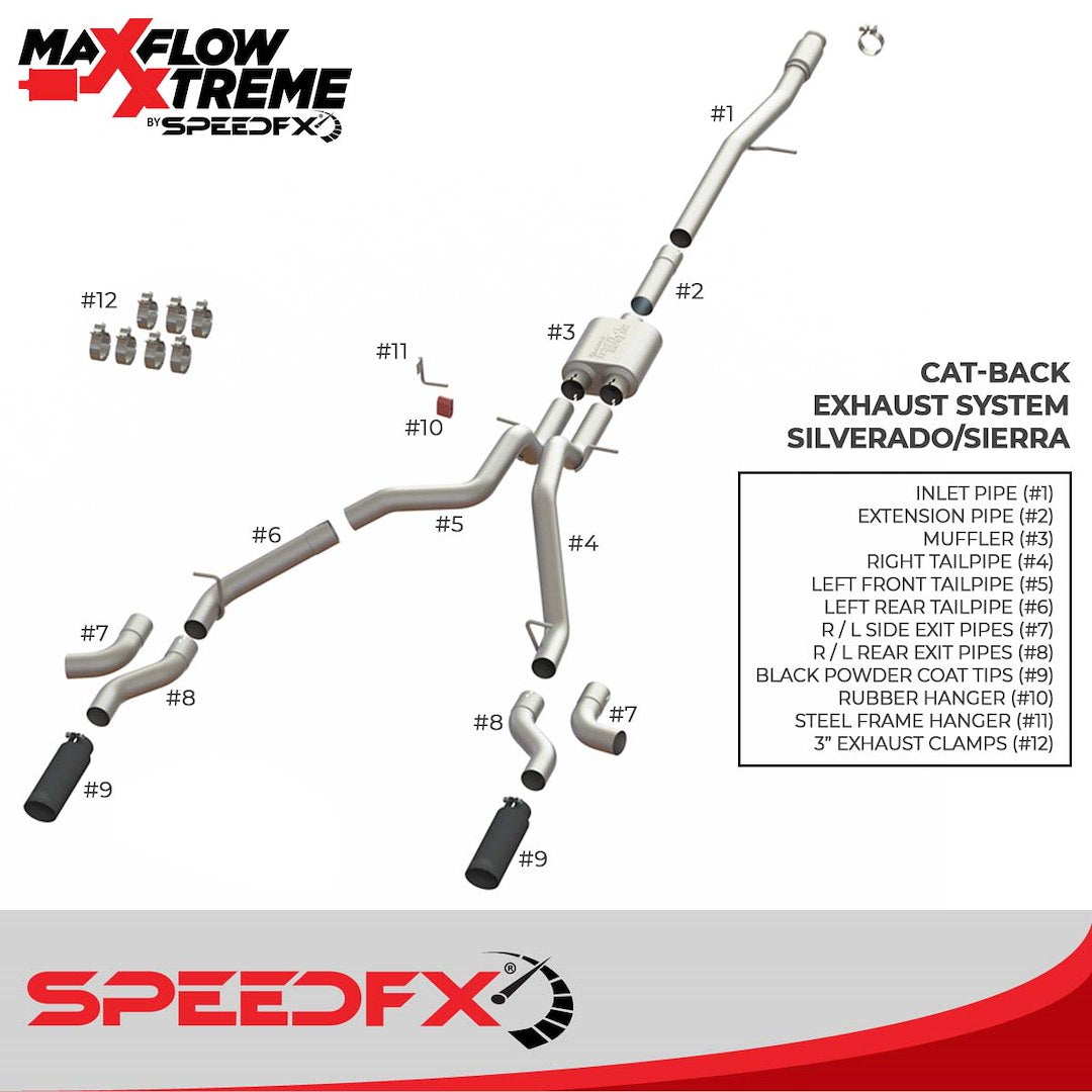 Product of SpeedFX 50101 MaxFlow Xtreme Cat Back System Single Exhaust System Kit