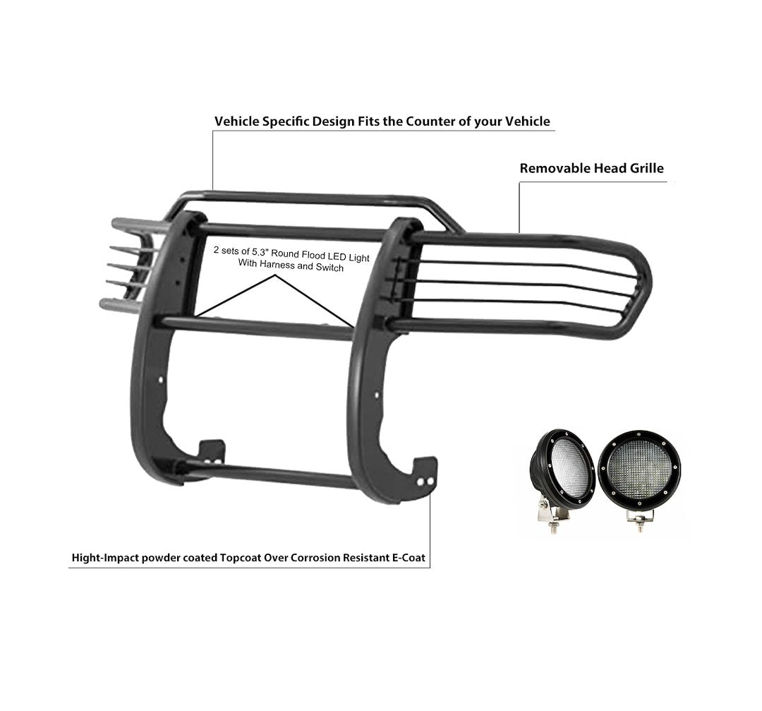Product of Black Horse Offroad 17A098600MA-PLFB Grille Guard