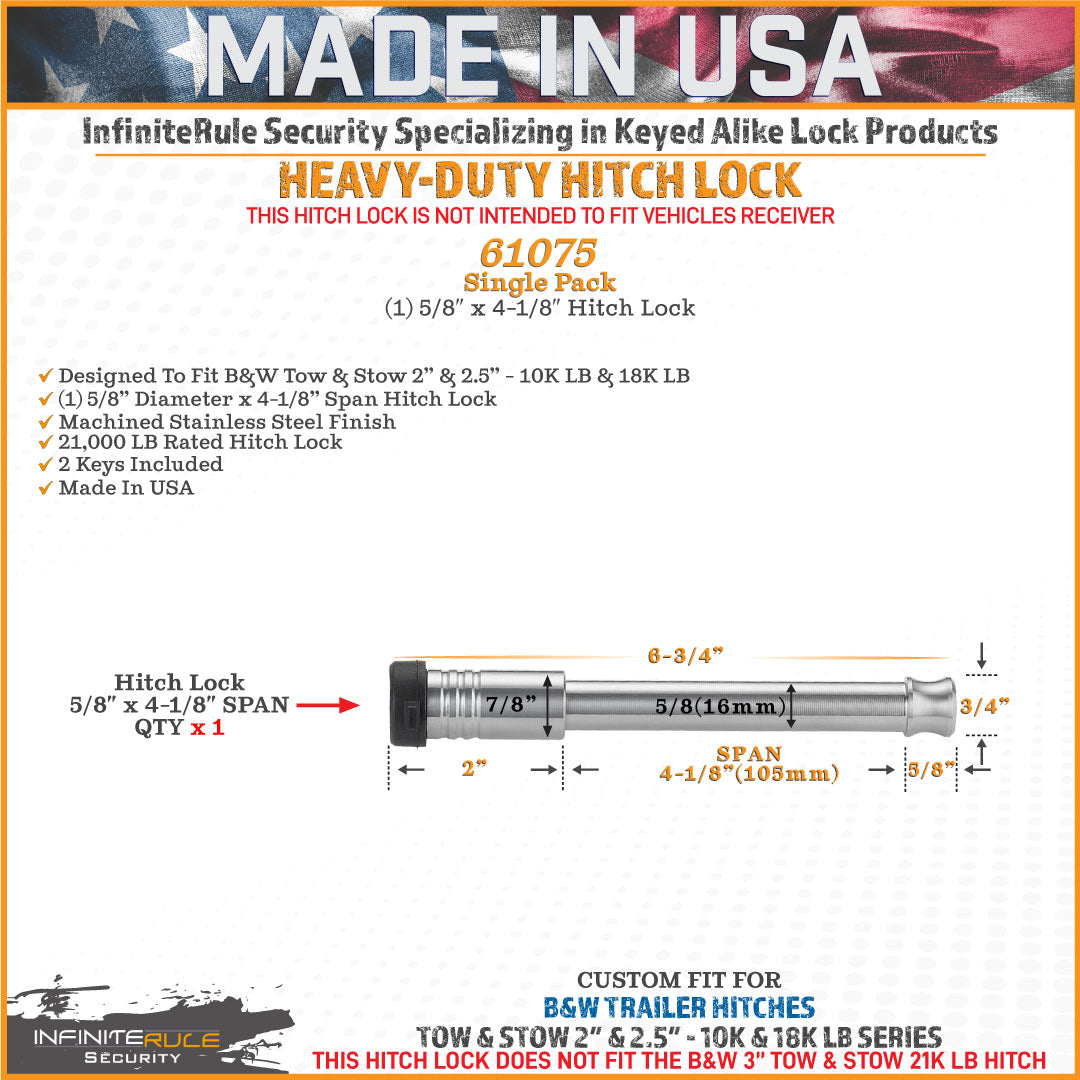 Infiniterule 61075-S Trailer Hitch Pin||61075-S_2.Jpg||87||inf61075s||2254457