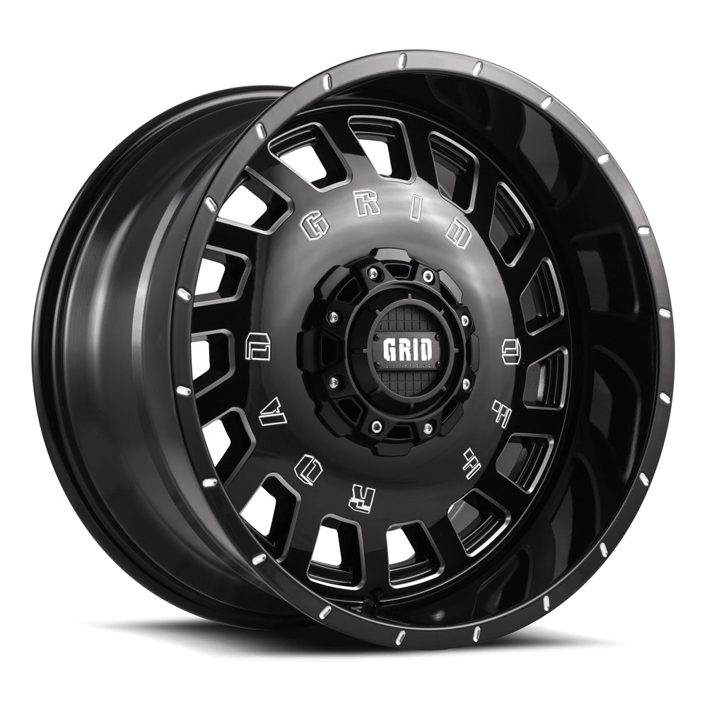 Product of Grid Wheels 18x9 Black With Natural Accents Wheel - 6x5.50 Bolt Pattern