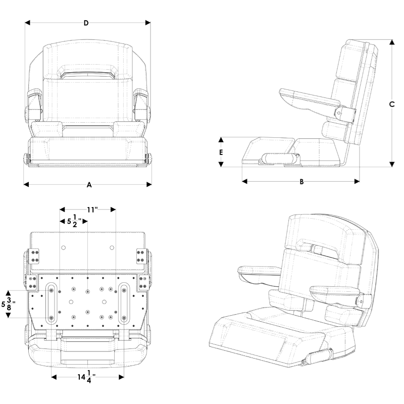 Taco Ha1-25wha-7-0000-0-0 Boat Seat||ha1-25wha-7-0000-0-0_4.Png||89||t9aha125wha70||1060476