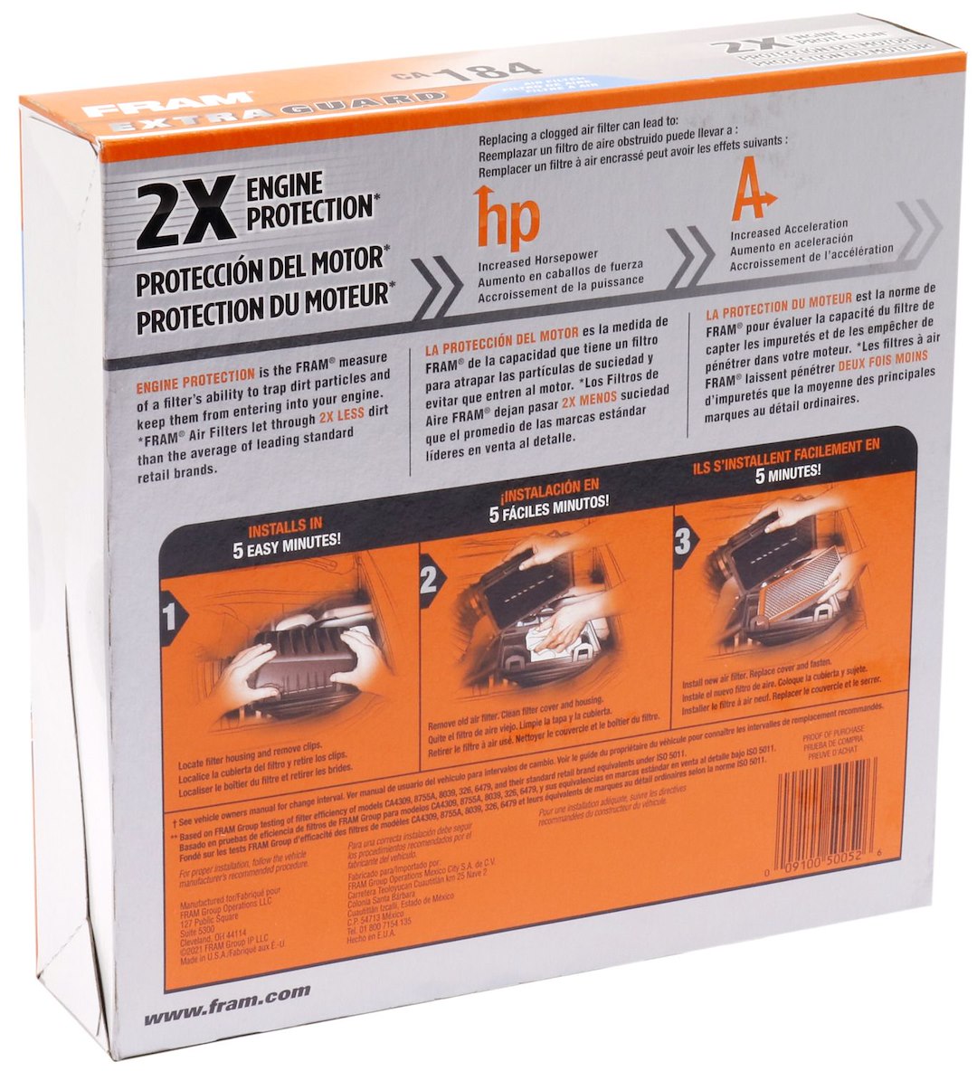 Product of Fram Filter CA184 Extra Guard® OEM Disposable Air Filter