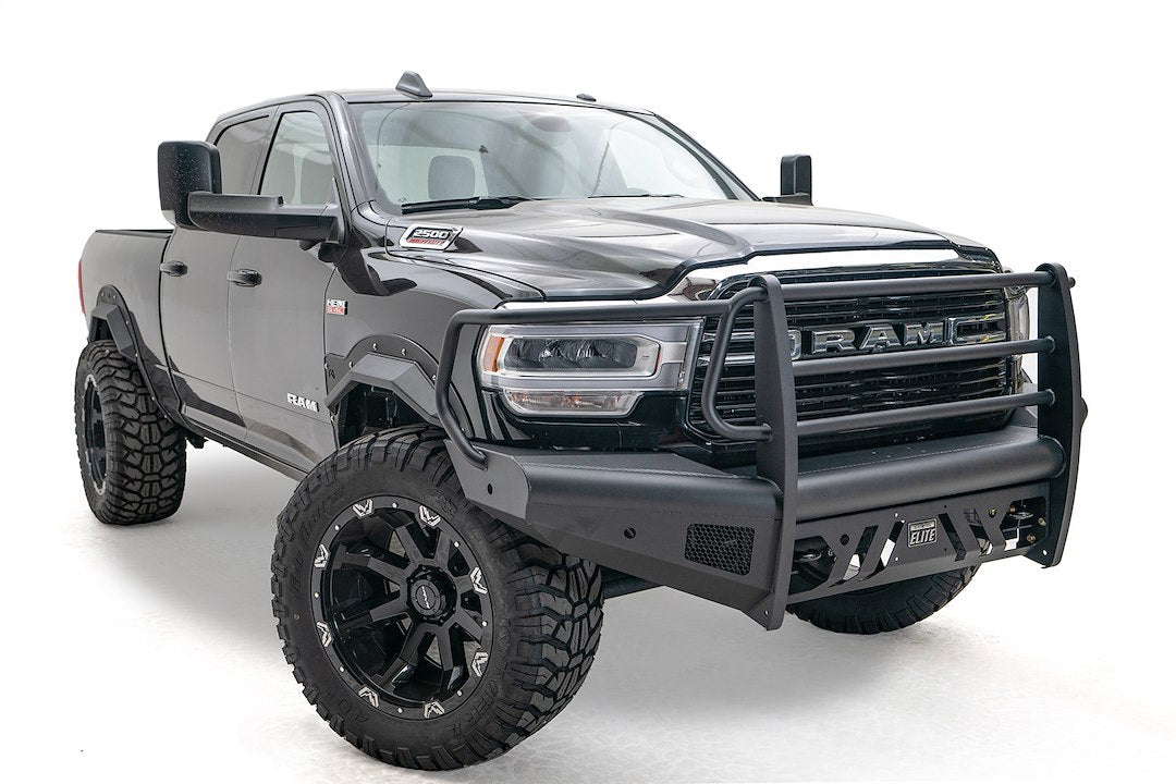 Product of Fab Fours DR19-Q4460-1 Black Steel Elite Steel Matte Powder Coated Bumper