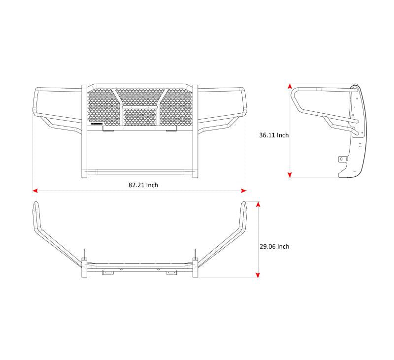 Black Horse Offroad Ru-Dora19-B Grille Guard||ru-Dora19-B_15.Jpeg||95||blkrudora19b||2469244