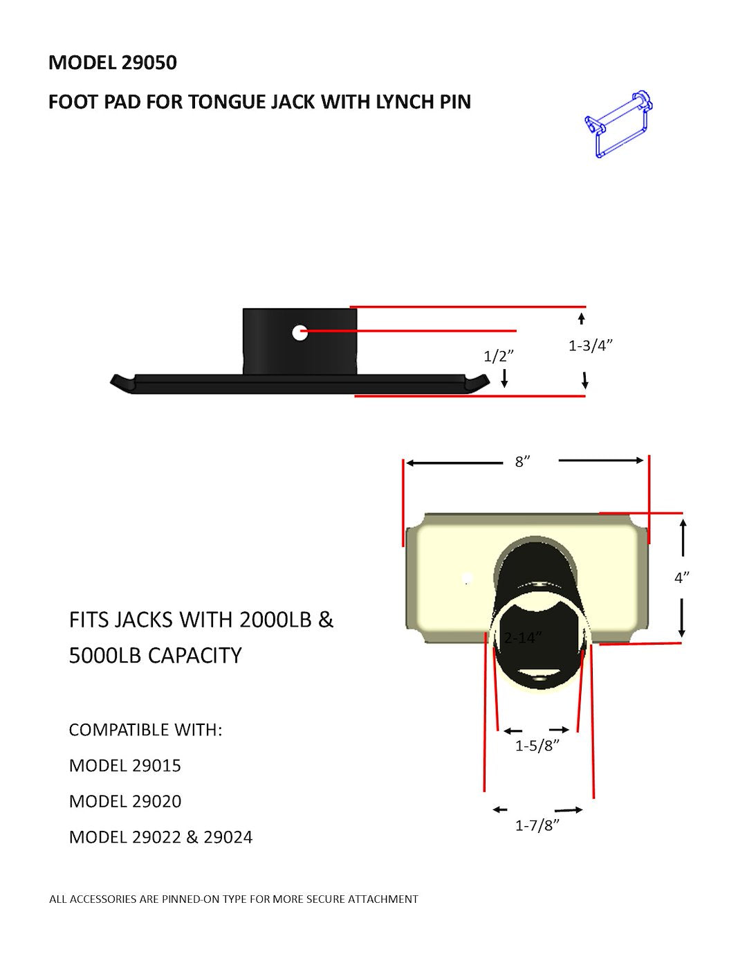 Bal Rv 29050b Trailer Tongue Jack Foot Plate||29050b_1.Jpg||86||a6e29050b||1652385