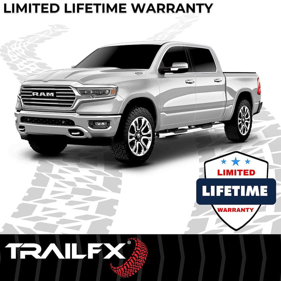 Product of TrailFX A7085S TFX 5" Oval Bent Side Bars Nerf Bar With Surface Steps