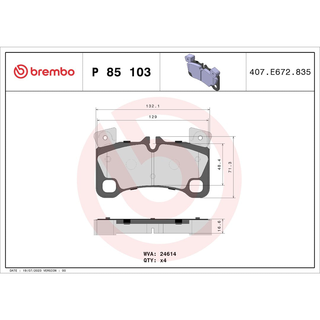 Brembo P85103 Brake Pad||p85103_Drw.Jpg||88||brmp85103||1754352