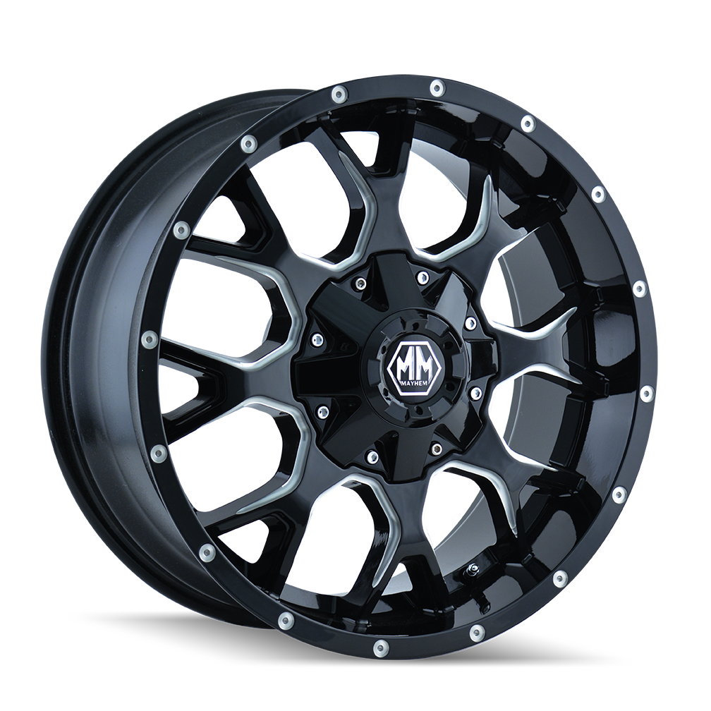 Product of Mayhem Wheels 17x9 Black With Natural Accents Wheel - 6x5.31 Bolt Pattern