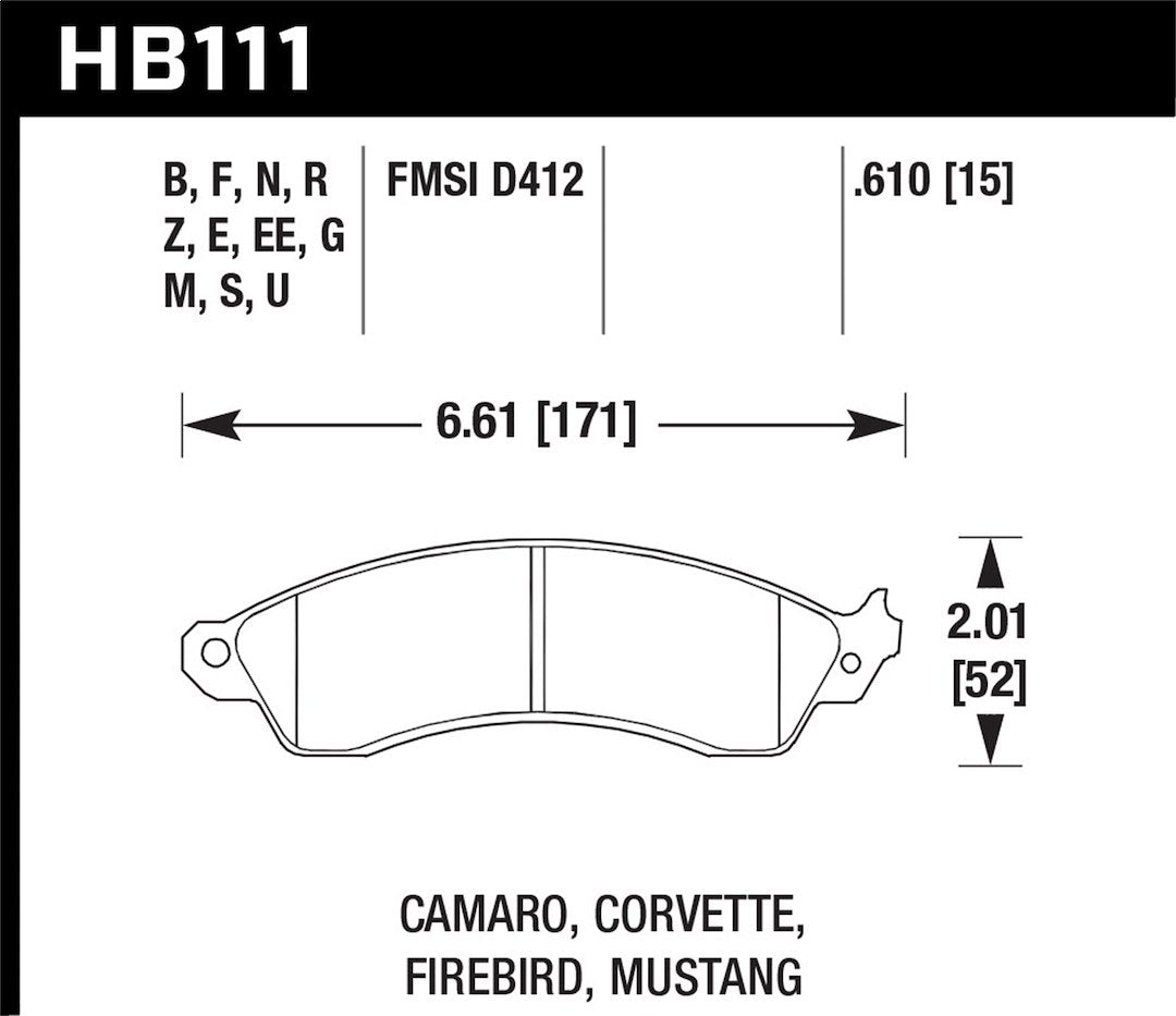 Hawk Performance Hb111f.610 Brake Pad||hb111.Jpg||86||h27hb111f610||2215936